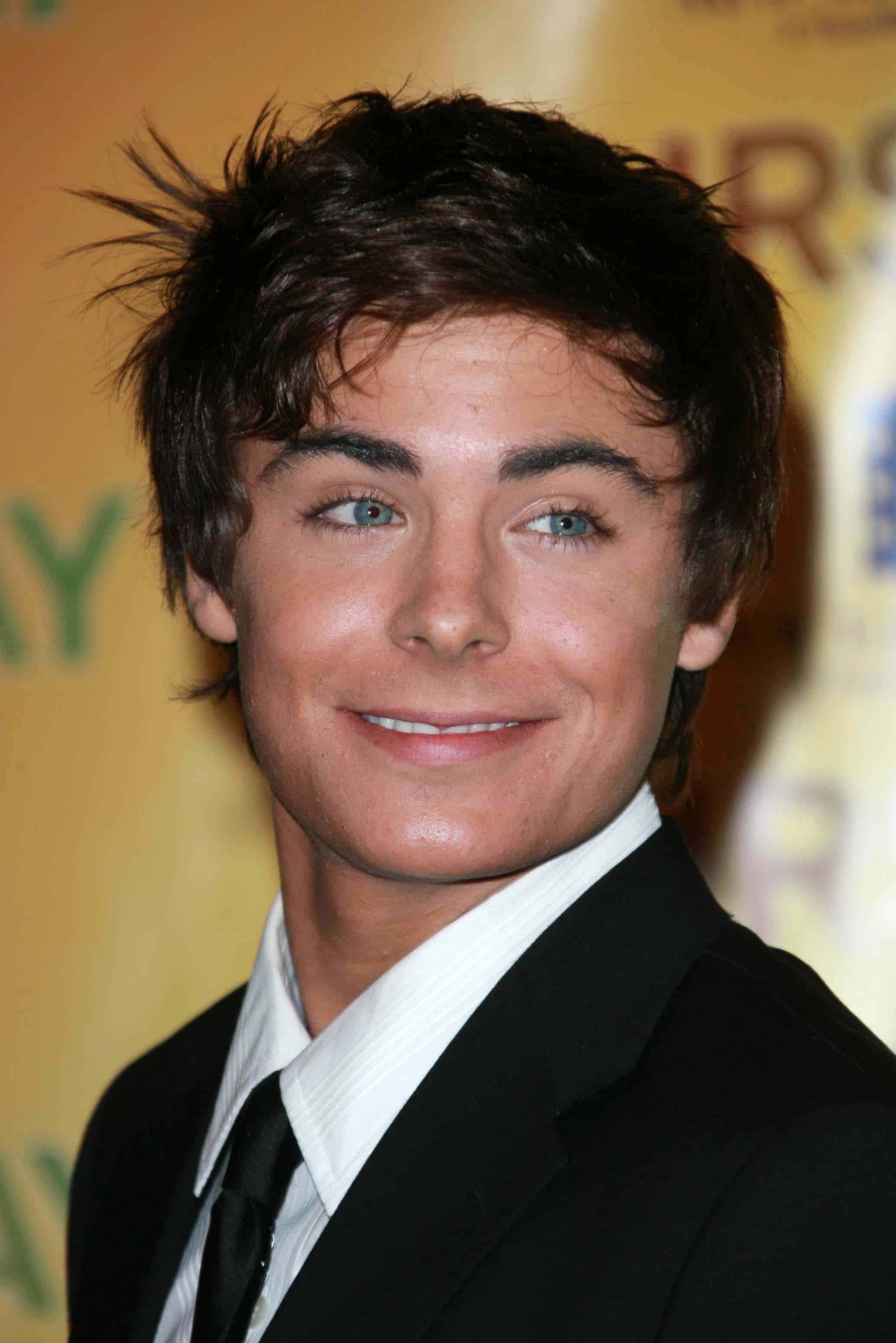 Zac Efron in his youth, at the ShoWest 2007 Photocall for "Hairspray". Photo taken on March 14, 2007.