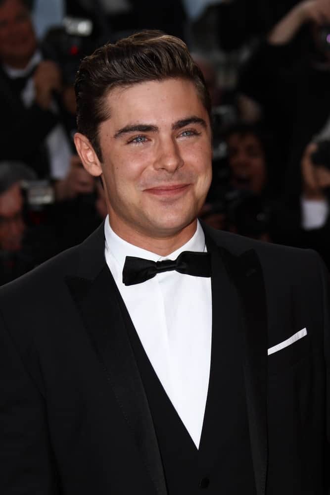 Zac Efron in a black suit with a bow tie in Cannes, France during the 'The Paperboy' premiere on May 24, 2012.
