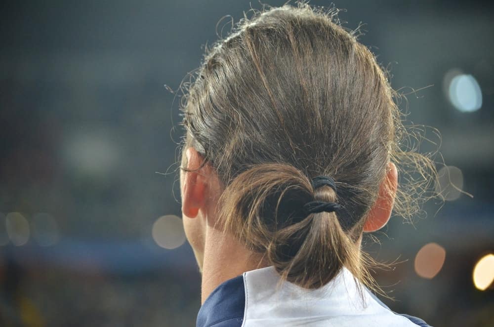 Back profile of Zlatan Ibrahimovic's hairstyle during the UEFA Champions League match between Shakhtar vs PSG, 30 September 2015, Arena Lviv, Lviv, Ukraine.
