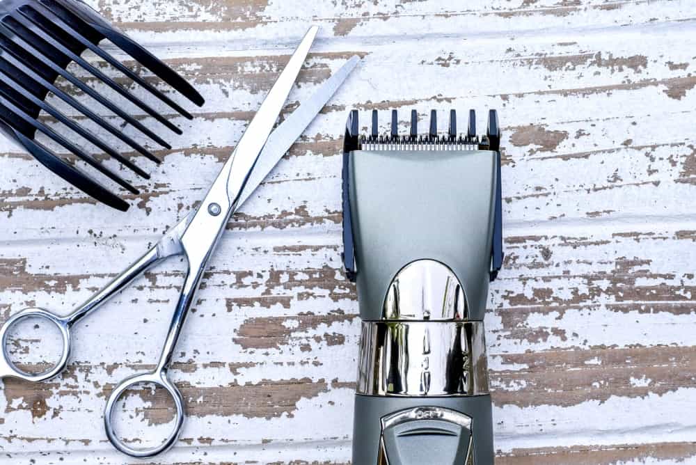 haircutting with clippers