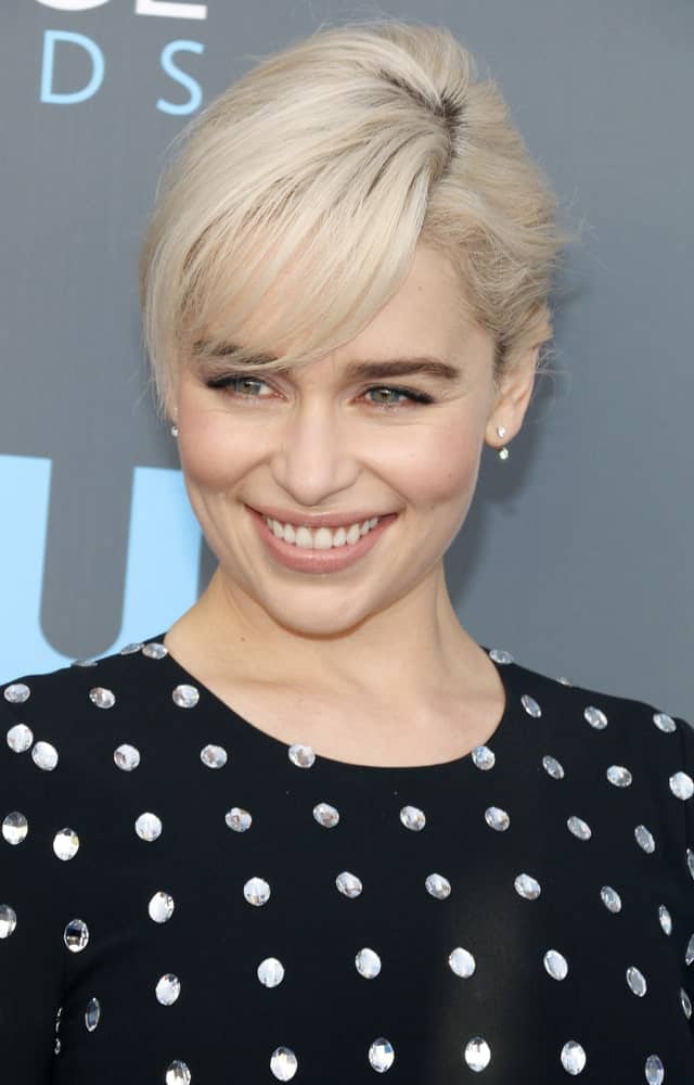 Emilia Clarke at the 23rd Annual Critics’ Choice Awards held at the Barker Hangar in Santa Monica, USA on January 11, 2018.