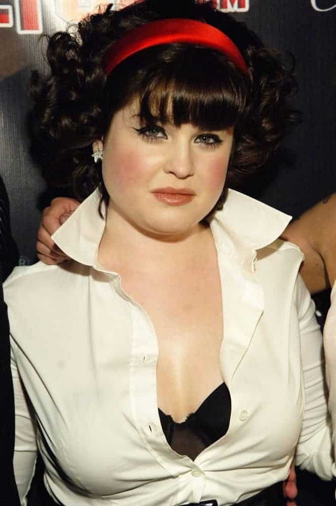Kelly Osbourne flaunted her black permed hair with headband during The Queen’s Birthday Ball for Perez Hilton on March 23, 2007 at West Hollywood, Los Angeles, California.