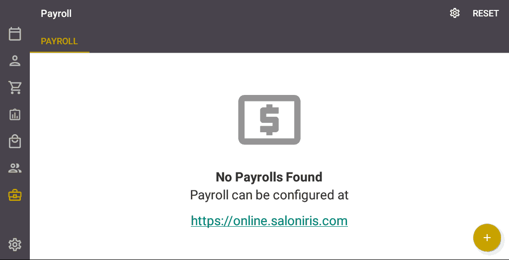 Screenshot of the Salon Iris Software Payroll.