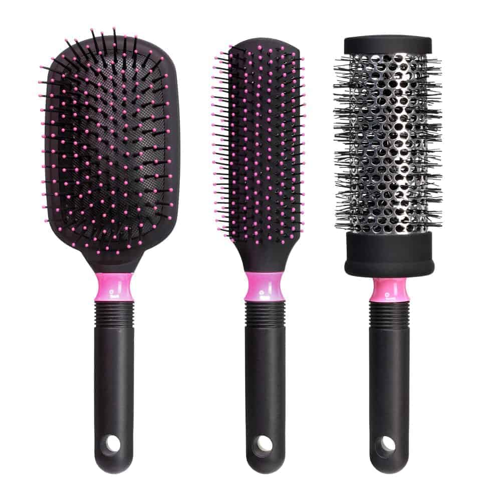 A set of hair brushes.