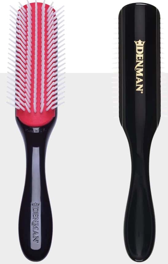 A view of the Denman Brush from the front and back.