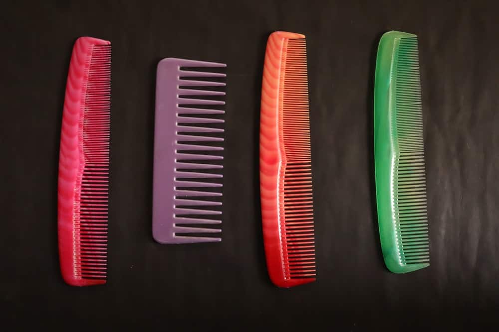 Various colorful plastic combs.